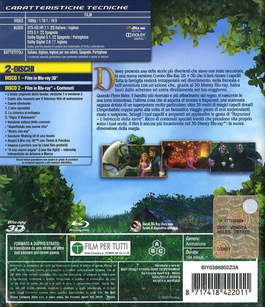 Rapunzel. L'intreccio della torre 3D (Blu-ray + Blu-ray 3D) di Nathan Greno,Byron Howard - 2