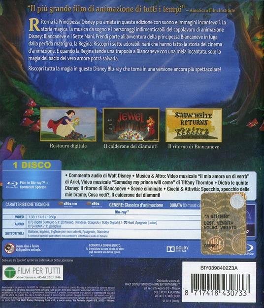 Biancaneve e i sette nani di Walt Disney - Blu-ray - 2