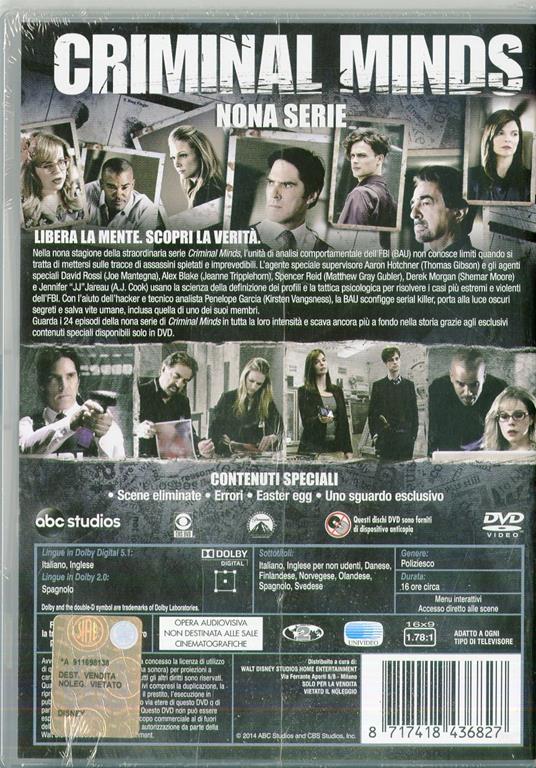 Criminal Minds. Stagione 9 (5 DVD) di Glenn Kershaw,Félix Enríquez Alcalá,Douglas Aarniokoski - DVD - 3