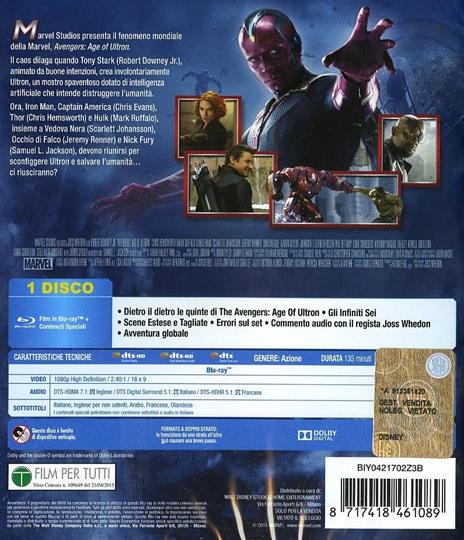 Avengers. Age of Ultron di Joss Whedon - Blu-ray - 2