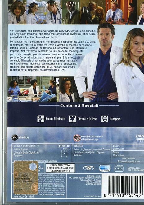 Grey's Anatomy. Serie 11 (6 DVD) di Rob Corn,Tony Phelan,Debbie Allen - DVD - 2