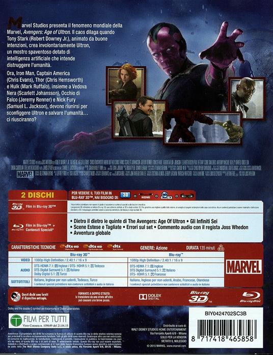 Avengers. Age of Ultron 3D (Blu-ray + Blu-ray 3D) di Joss Whedon - 2