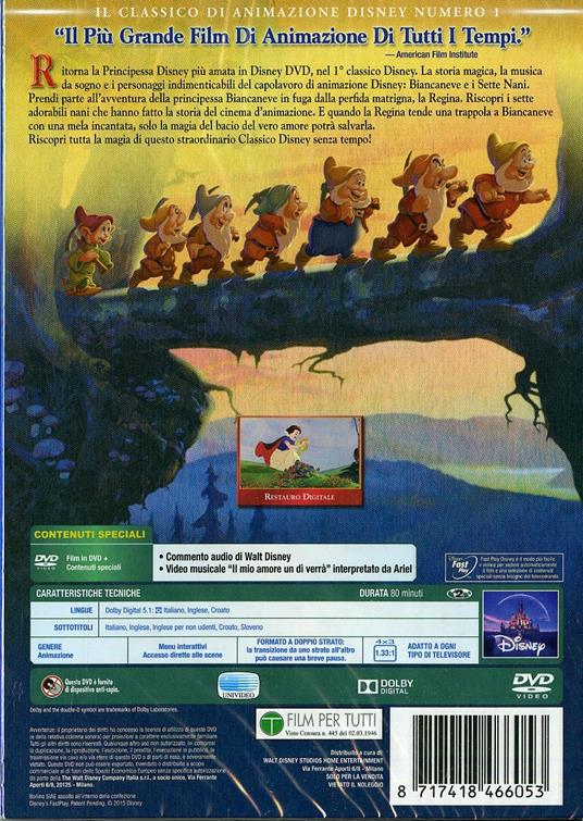 Biancaneve e i sette nani (DVD) - DVD - Film di Walt Disney Animazione
