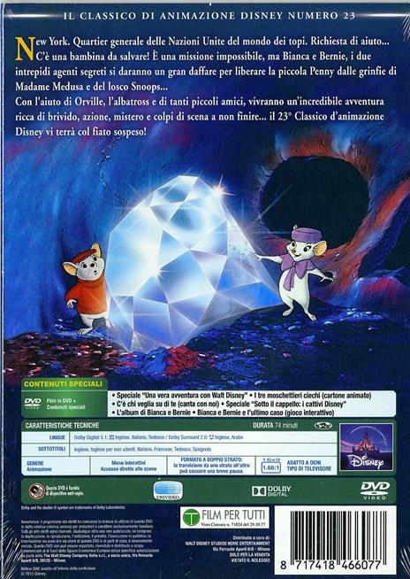 Le avventure di Bianca e Bernie (DVD)<span>.</span> Limited Edition di Wolfgang Reitherman,John Lounsbery,Art Stevens,Don Bluth - DVD - 2