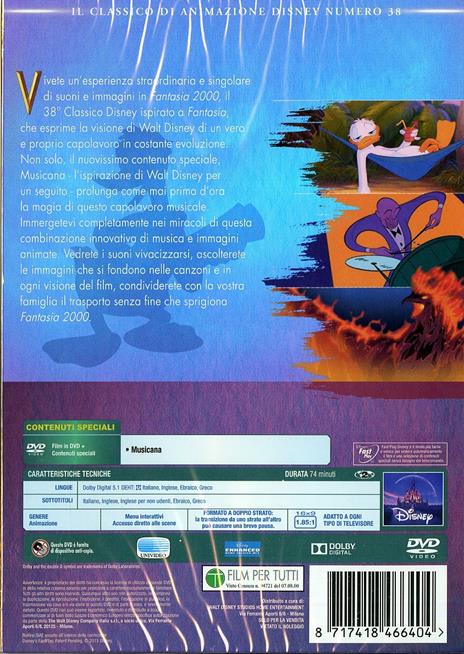 Fantasia 2000<span>.</span> Limited Edition di Hendel Butoy,James Algar,Gaetan Brizzi,Paul Brizzi,Francis Glebas,Eric Goldberg,Pixote Hunt - DVD - 2