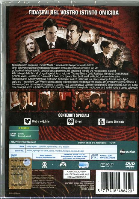 Criminal Minds. Stagione 11 (5 DVD) di Glenn Kershaw,Félix Enríquez Alcalá,Douglas Aarniokoski - DVD - 2