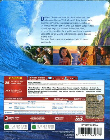 Oceania 3D (Steelbook) (Blu-ray + Blu-ray 3D) di Ron Clements,John Musker,Chris Williams,Don Hall - Blu-ray + Blu-ray 3D - 2
