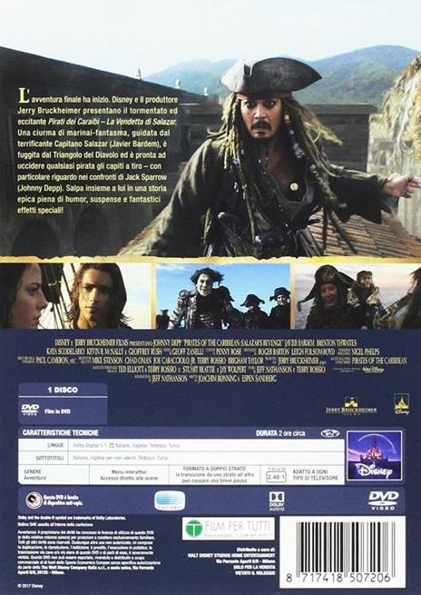 Pirati dei Caraibi. La vendetta di Salazar (DVD) di Joachim Roenning,Espen Sandberg - DVD - 2