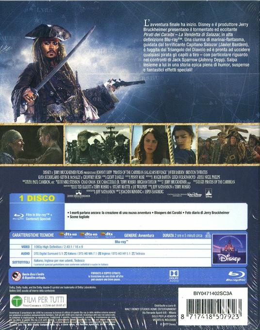 Pirati dei Caraibi. La vendetta di Salazar (Blu-ray) di Joachim Roenning,Espen Sandberg - Blu-ray - 2