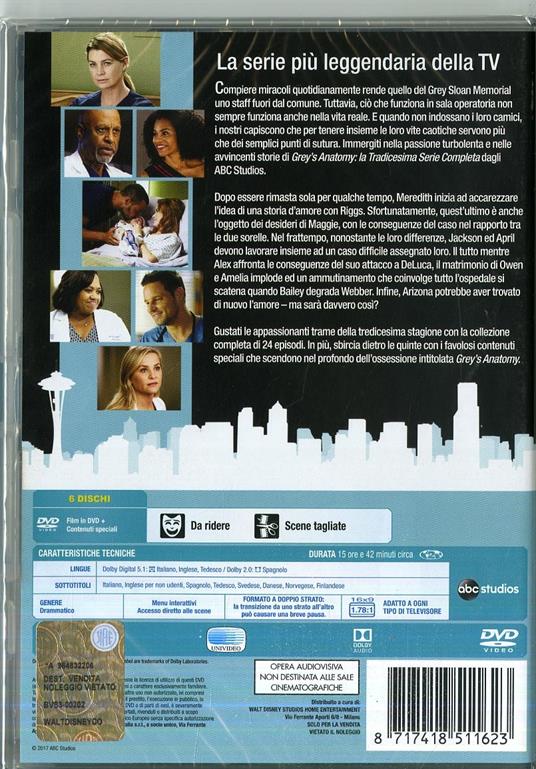 Grey's Anatomy. Stagione 13. Serie TV ita (6 DVD) di Rob Corn,Tony Phelan,Debbie Allen - DVD - 2