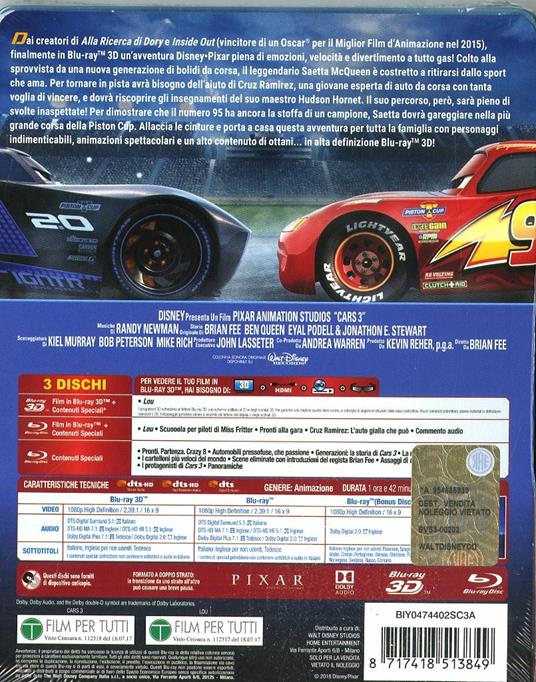 Cars 3. Con Steelbook (Blu-ray + Blu-ray 3D) di Brian Fee - Blu-ray + Blu-ray 3D - 2