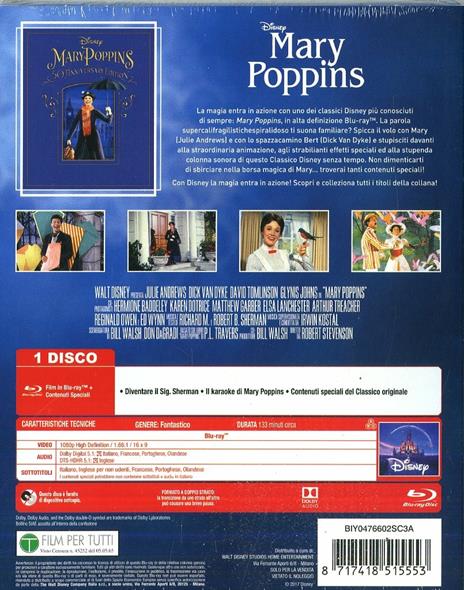 Mary Poppins. (Blu-ray) di Robert Stevenson - Blu-ray - 2