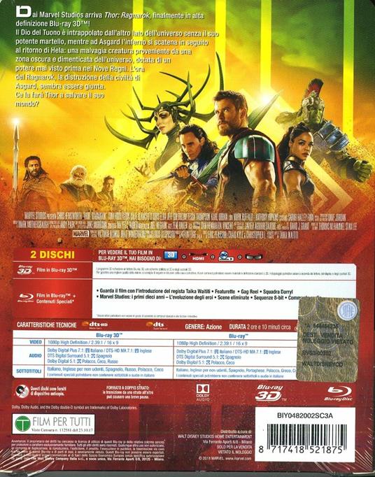 Thor Ragnarok. Con Steelbook (Blu-ray + Blu-ray 3D) di Taika Waititi - 2