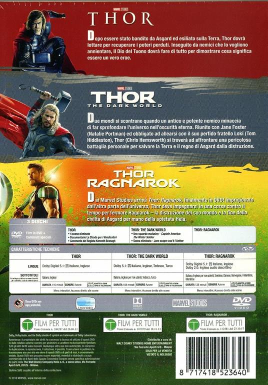 Thor. La trilogia (3 DVD) di Kenneth Branagh,Alan Taylor,Taika Waititi - 2