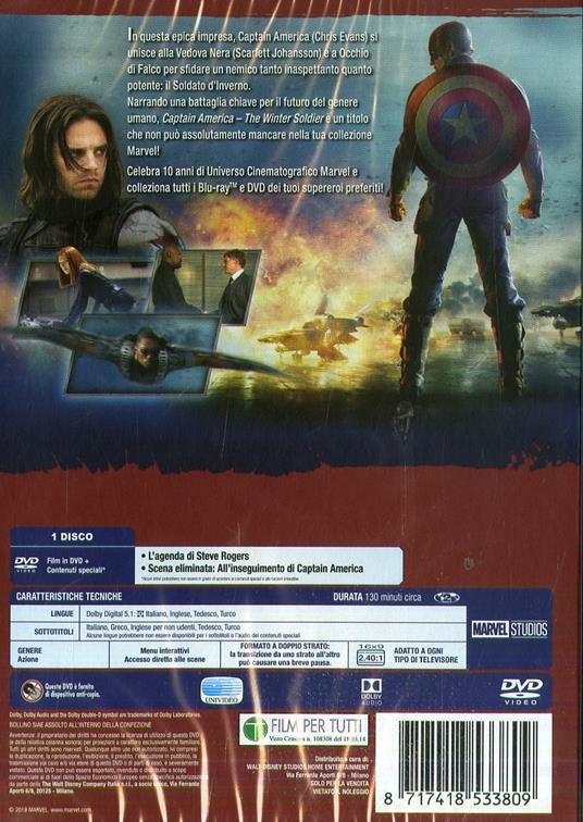 Captain America. The Winter Soldier di Anthony Russo,Joe Russo - DVD - 2
