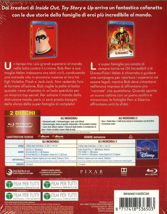 Gli Incredibili Collection. Cofanetto (2 Blu-ray) di Brad Bird - 2
