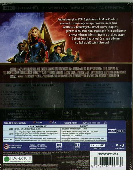 Captain Marvel (Blu-ray + Blu-ray 4K Ultra HD) di Anna Boden,Ryan Fleck - Blu-ray + Blu-ray Ultra HD 4K - 2