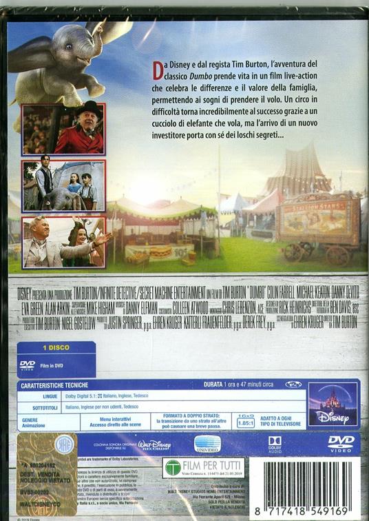 Dumbo Live Action (DVD) di Tim Burton - DVD - 2