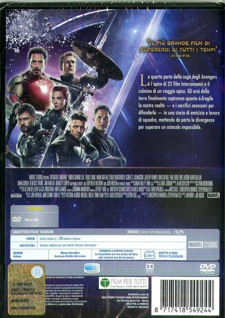 Avengers. Endgame (DVD) di Anthony Russo,Joe Russo - DVD - 2