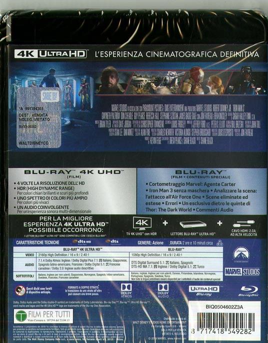 Iron Man 3 (Blu-ray + Blu-ray 4K Ultra HD) di Shane Black - Blu-ray + Blu-ray Ultra HD 4K - 2