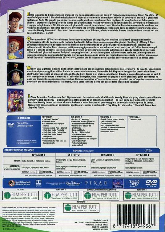 Toy Story. La collezione dei 4 film (4 DVD) di John Lasseter,Lee Unkrich,Josh Cooley,Ash Brannon - 2
