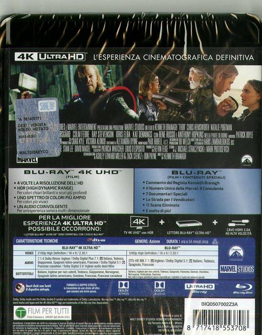 Thor. Edizione 10° anniversario (Blu-ray Ultra HD 4K) di Kenneth Branagh - Blu-ray Ultra HD 4K - 2