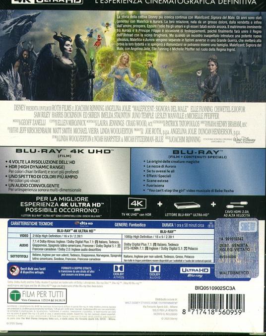 Maleficent. Signora del male. Con Steelbook (Blu-ray + Blu-ray Ultra HD 4K) di Joachim Rønning - Blu-ray + Blu-ray Ultra HD 4K - 2
