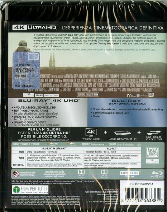 Ad Astra (Blu-ray + Blu-ray Ultra HD 4K) di James Gray - Blu-ray + Blu-ray Ultra HD 4K - 2