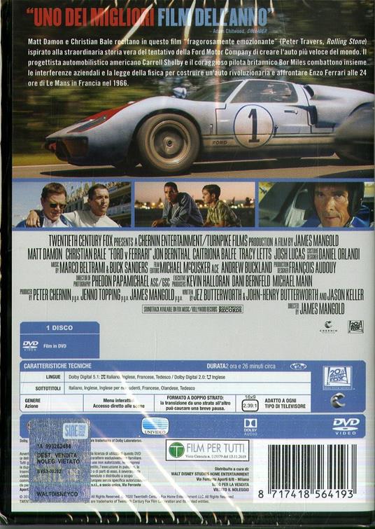Le Mans 66. Ford vs Ferrari (DVD) di James Mangold - DVD - 2
