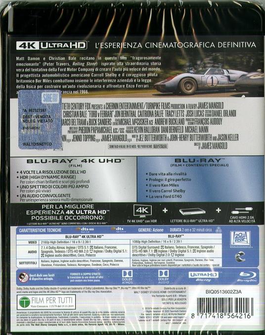 Le Mans 66. Ford vs Ferrari (Blu-ray + Blu-ray Ultra HD 4K) di James Mangold - Blu-ray + Blu-ray Ultra HD 4K - 2
