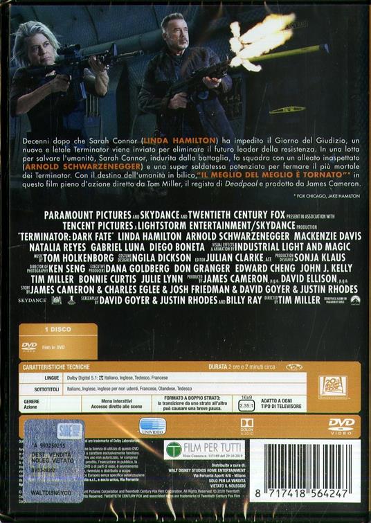 Terminator. Destino oscuro (DVD) di Tim Miller - DVD - 2