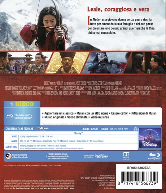 Mulan Live Action (Blu-ray) di Niki Caro - Blu-ray - 2