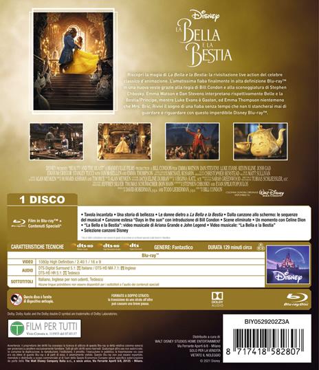 La Bella e la Bestia Live Action. Repack 2021 (Blu-ray) di Bill Condon - Blu-ray - 2