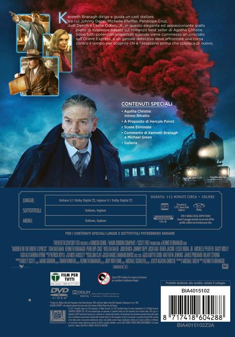 Assassinio sull'Orient Express (DVD) di Kenneth Branagh - DVD - 2