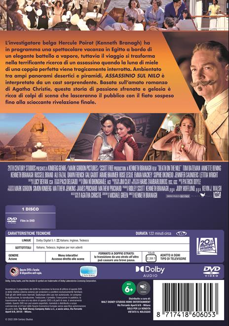 Assassinio sul Nilo (DVD) di Kenneth Branagh - DVD - 2