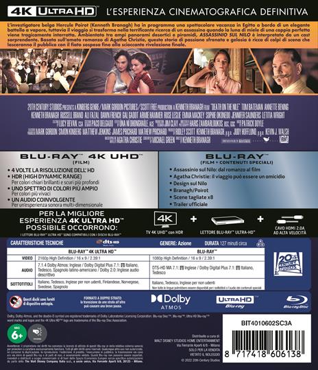 Assassinio sul Nilo (Blu-ray + Blu-ray Ultra HD 4K) di Kenneth Branagh - Blu-ray + Blu-ray Ultra HD 4K - 2