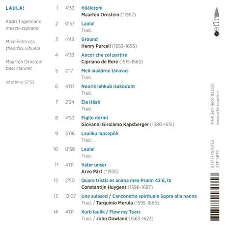 Laula! - CD Audio di Tegelmann-Ornstein-Fentross - 2