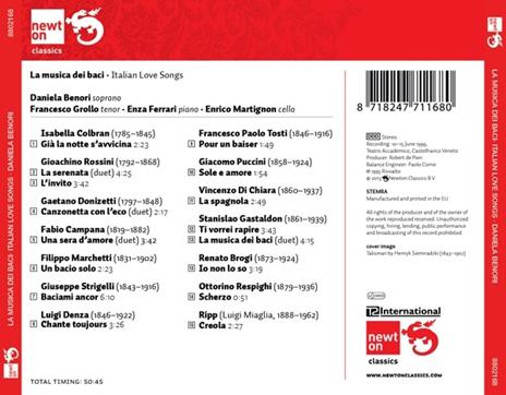 La musica dei baci. Italian Love Songs - CD Audio - 2