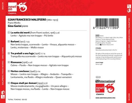 Piano Works - CD Audio di Gian Francesco Malipiero - 2