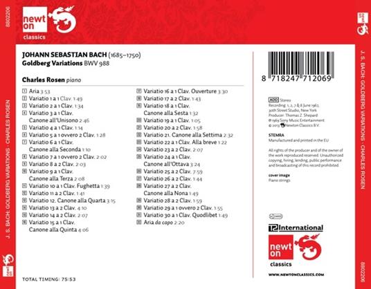 Variazioni Goldberg - CD Audio di Johann Sebastian Bach - 2