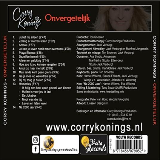 Onvergetelijk (Reissue) - CD Audio di Corry Konings - 2
