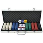 vidaXL Set da Poker con 500 Chips Alluminio