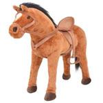 vidaXL Cavallo in Piedi Giocattolo in Peluche Marrone