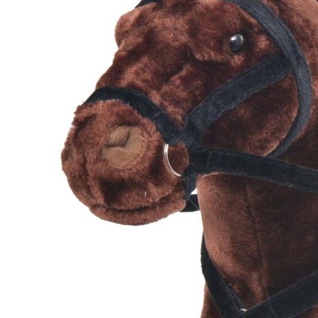 vidaXL Cavallo in Peluche in Piedi Marrone Scuro XXL - 5