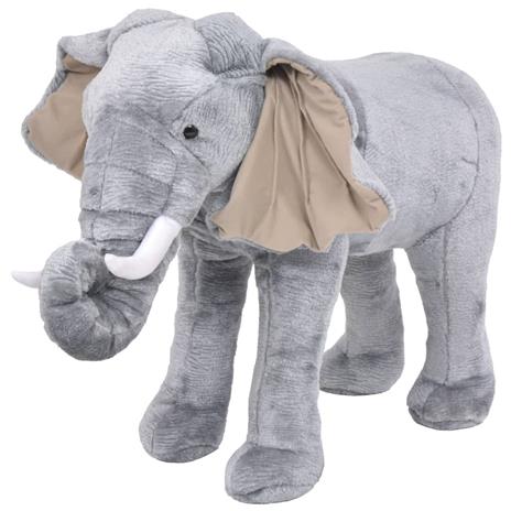vidaXL Elefante in Peluche in Piedi Grigio XXL