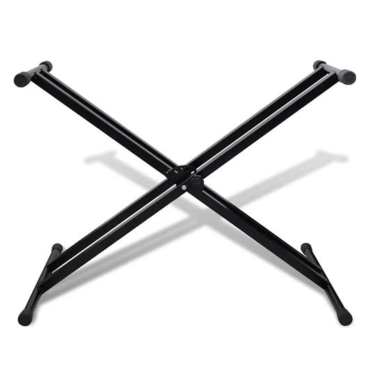 vidaXL Postazione da Tastiera a Doppio Supporto Regolabile Telaio a X - 3