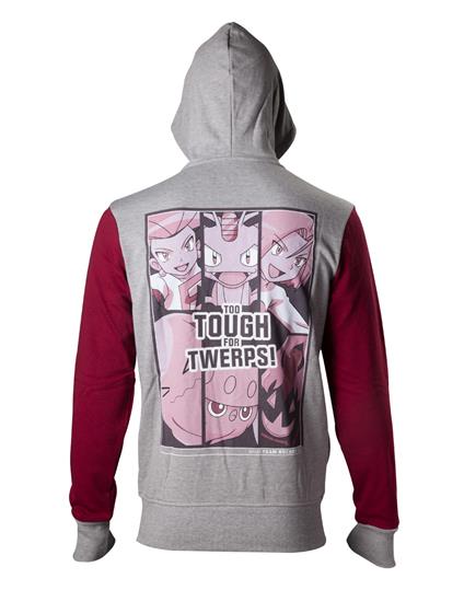 Felpa Con Cappuccio Tg. S Pokemon. Too Tough For Twerps Zipper Grey