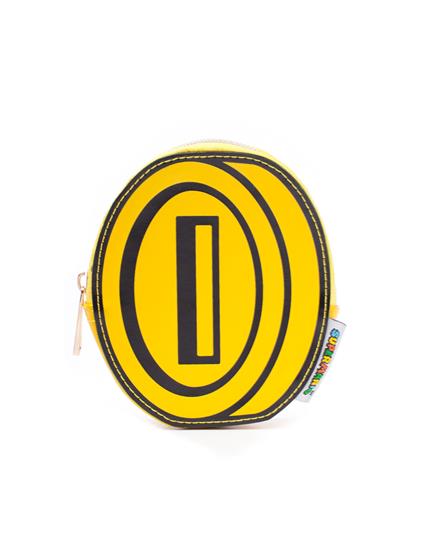 Portafoglio Nintendo. Super Mario Coin Shaped Girls Novelty Purse Hinged Yellow