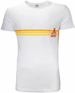T-Shirt Unisex Tg. L Atari Striped Logo White