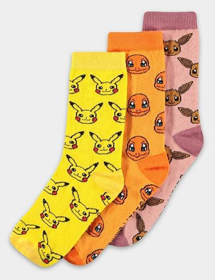 Pokemon: Crew Socks Black (Calzini Tg. 39/42) (3Pack)